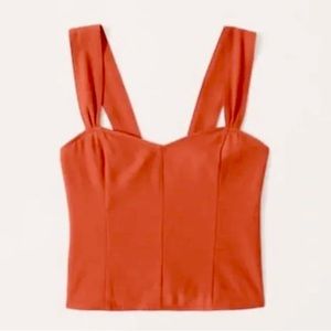 Abercrombie Red Wide Strap V-Neck Cami